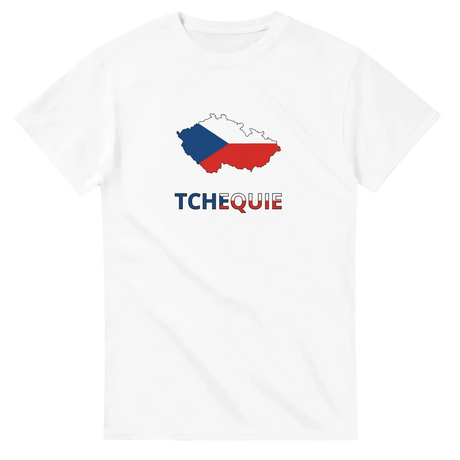 T-shirt drapeau tchéquie en carte - pixelforma