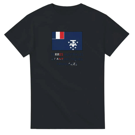 T-shirt Drapeau Terres australes et antarctiques françaises en texte - Pixelforma 