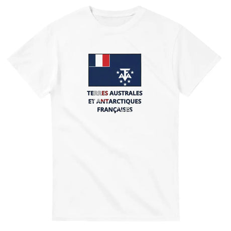 T-shirt drapeau terres australes et antarctiques françaises en texte - pixelforma