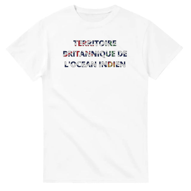 T-shirt Drapeau Territoire britannique de l'océan Indien en écriture - Pixelforma 