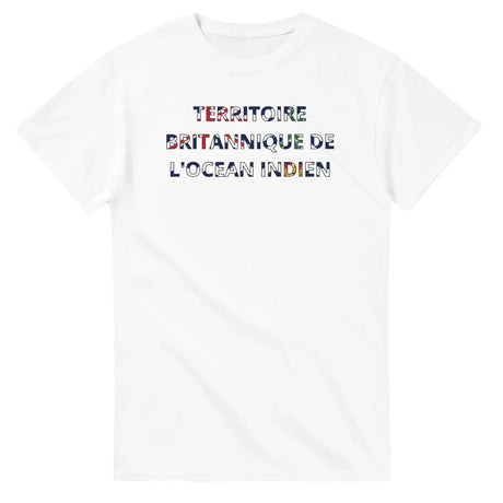 T-shirt drapeau territoire britannique de l’océan indien en écriture - pixelforma