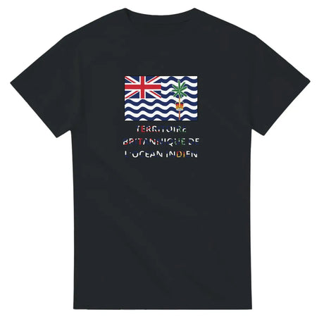 T-shirt drapeau territoire britannique de l’océan indien en texte - pixelforma