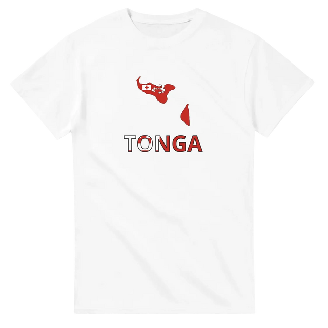 T-shirt drapeau tonga en carte - pixelforma