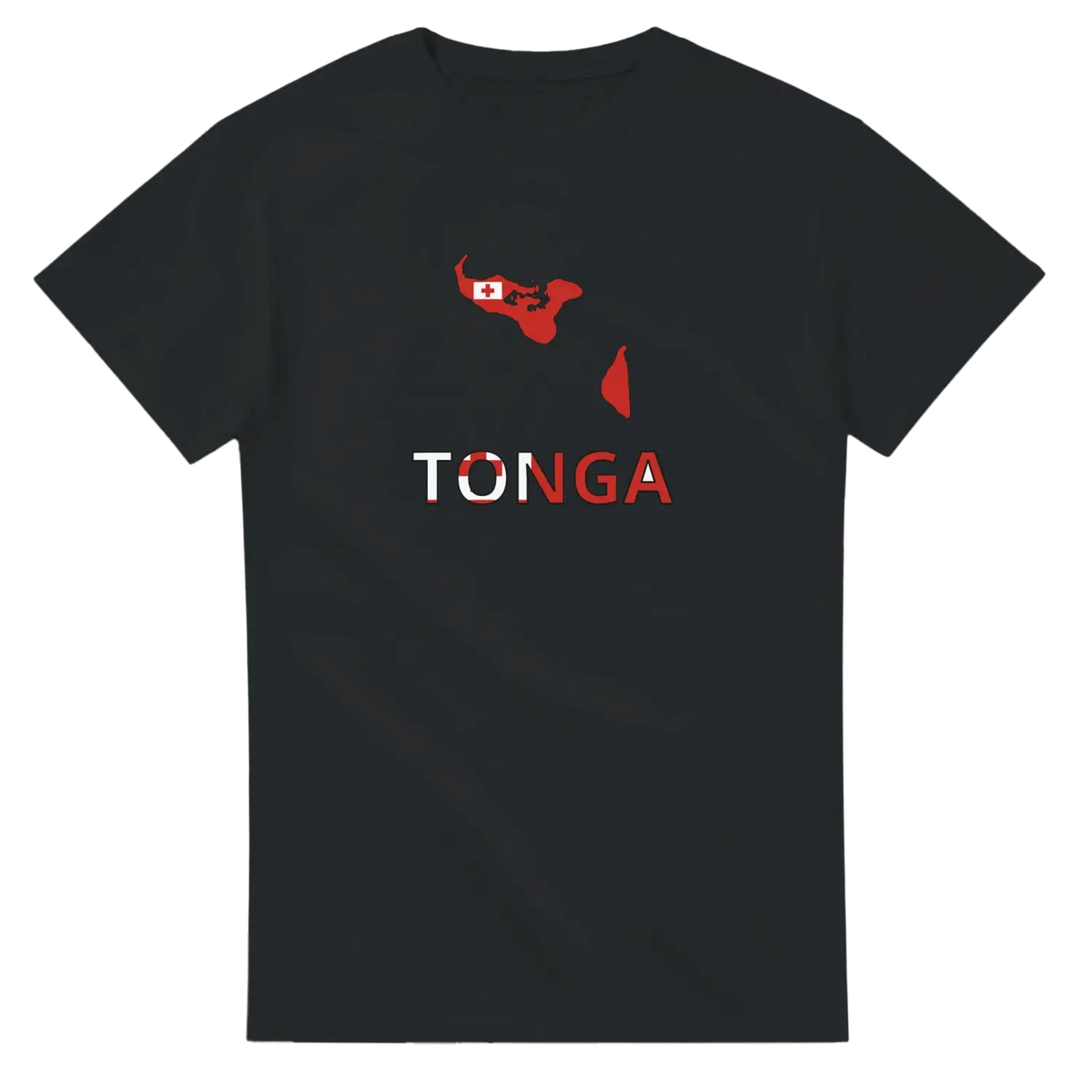 T-shirt drapeau tonga en carte - pixelforma