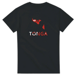 T-shirt drapeau tonga en carte - pixelforma