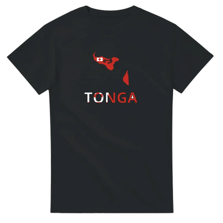 T-shirt drapeau tonga en carte - pixelforma