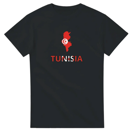 T-shirt drapeau tunisie carte - pixelforma