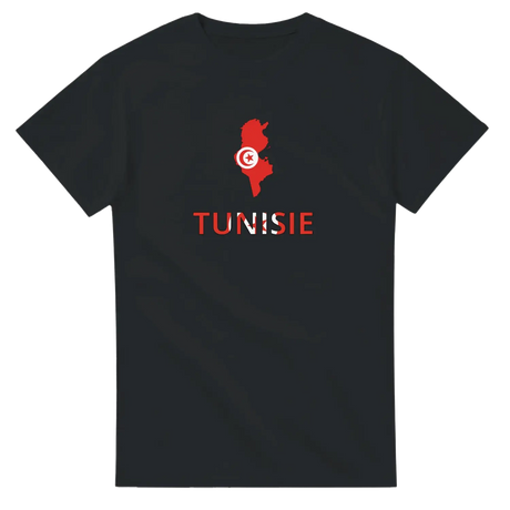 T-shirt drapeau tunisie en carte - pixelforma