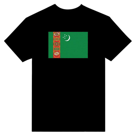 T-shirt drapeau turkménistan coton mélangé brodé manches longues