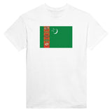 T-shirt drapeau turkménistan coton mélangé brodé manches longues