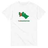 T-shirt drapeau turkménistan en carte - pixelforma