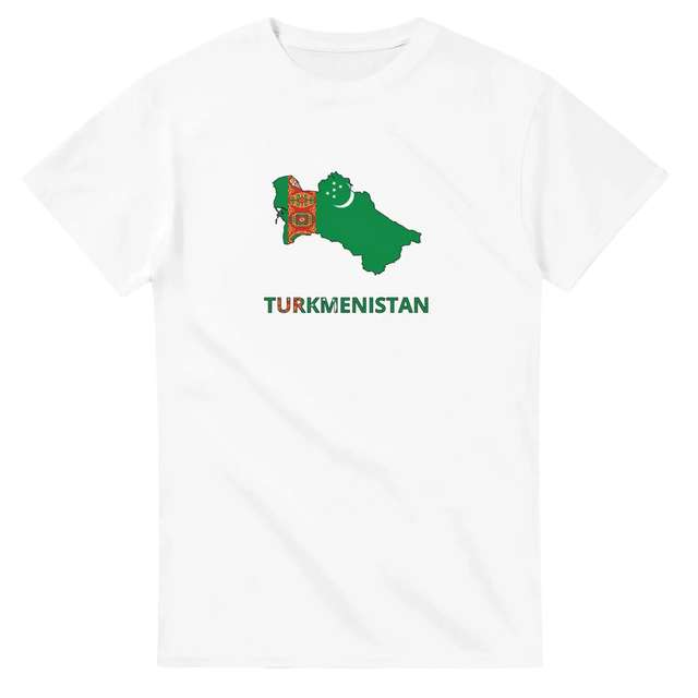 T-shirt drapeau turkménistan en carte - pixelforma