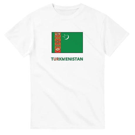 T-shirt drapeau turkménistan en texte - pixelforma