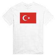 T-shirt drapeau turquie imprimé en coton mélangé manches longues