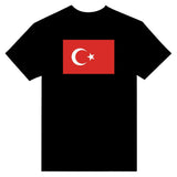 T-shirt drapeau turquie brodé en coton mélangé manches longues