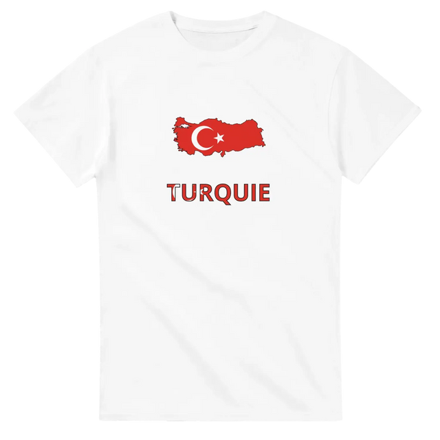 T-shirt drapeau turquie en carte - pixelforma