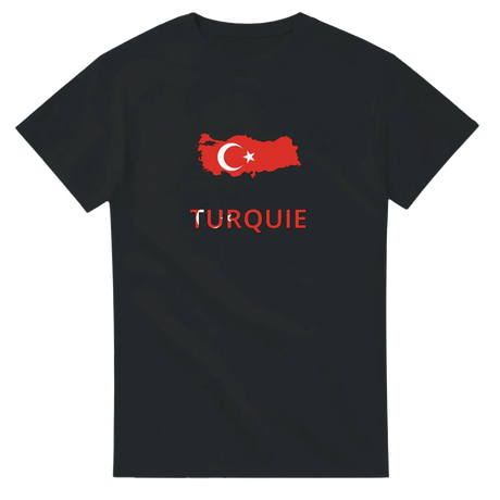 T-shirt drapeau turquie en carte - pixelforma