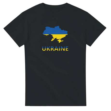 T-shirt drapeau ukraine en carte - pixelforma