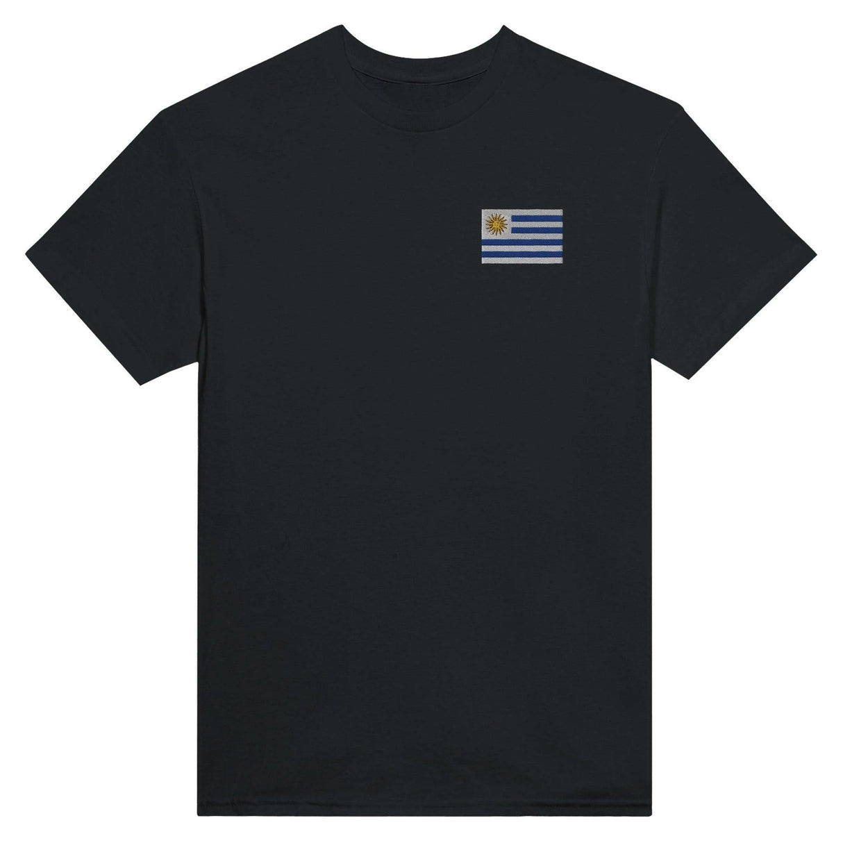 T-shirt drapeau uruguay broderie couleur coton mélangé