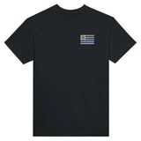 T-shirt drapeau uruguay broderie couleur coton mélangé