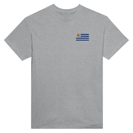T-shirt drapeau uruguay broderie couleur coton mélangé