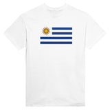 T-shirt drapeau uruguay coton épais brodé manches longues