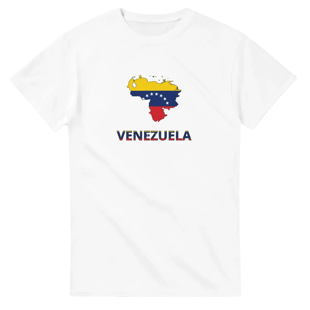 T-shirt drapeau venezuela en carte - pixelforma