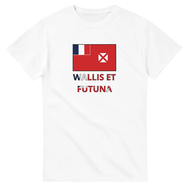 T-shirt drapeau wallis-et-futuna en texte - pixelforma