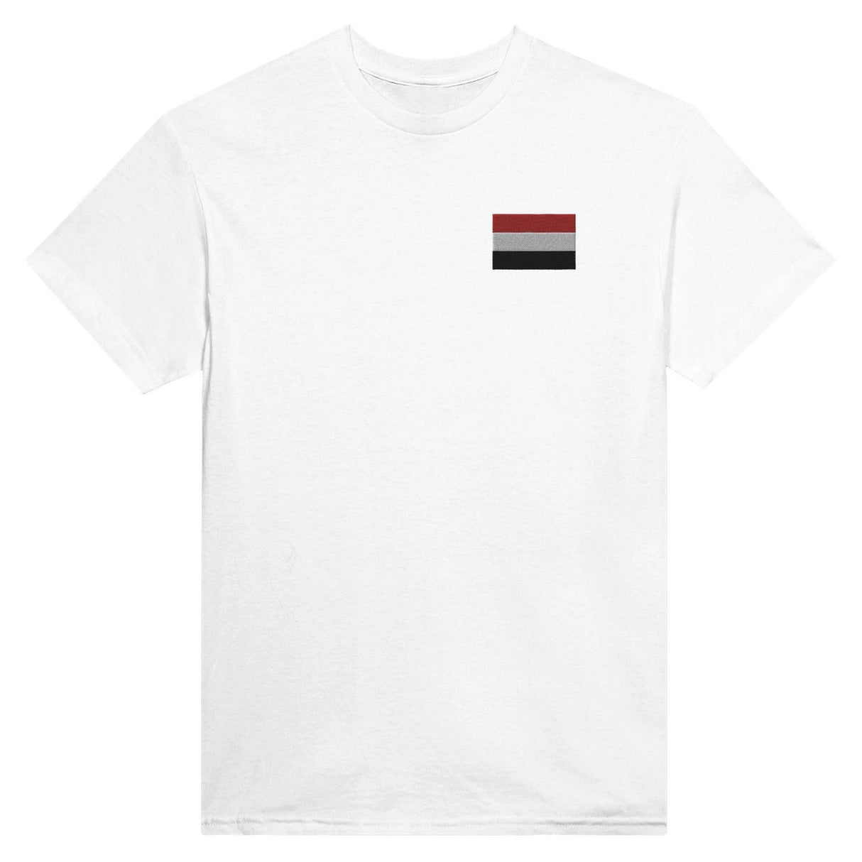 T-shirt drapeau yémen broderie couleur en coton épais