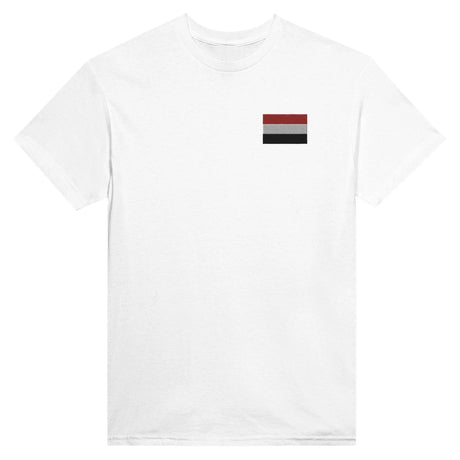 T-shirt drapeau yémen broderie couleur en coton épais