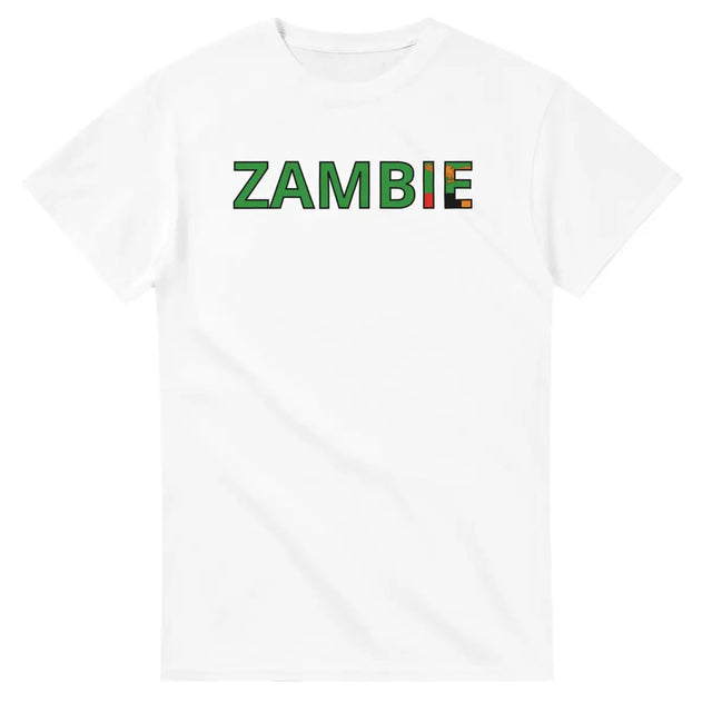 T-shirt drapeau zambie en écriture - pixelforma