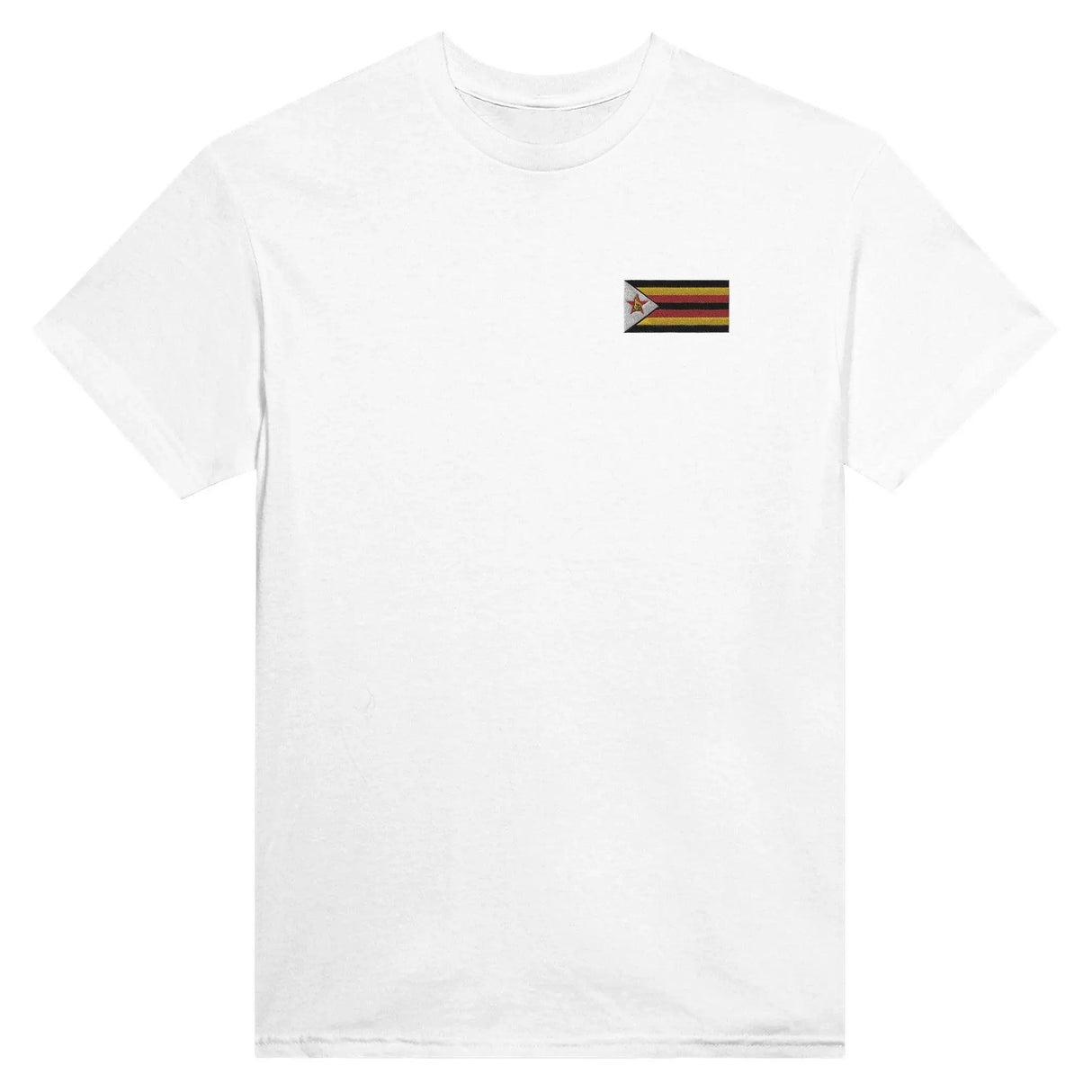 T-shirt drapeau zimbabwe broderie couleur coton épais