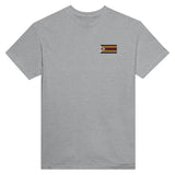 T-shirt drapeau zimbabwe broderie couleur coton épais