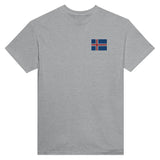 T-shirt islande broderie couleur coton épais manches longues