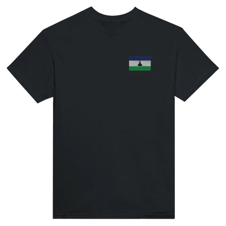 T-shirt lesotho broderie couleur en coton épais mélangé