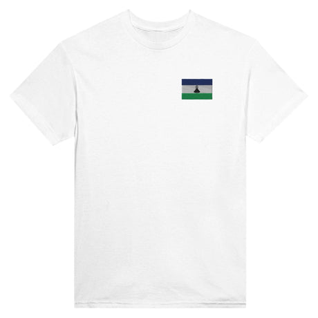 T-shirt lesotho broderie couleur en coton épais mélangé
