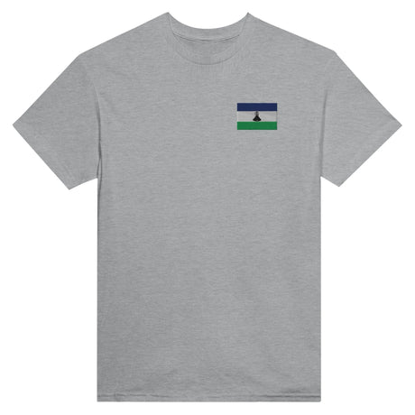 T-shirt lesotho broderie couleur en coton épais mélangé