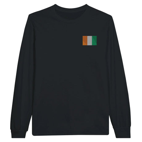 T-shirt manches longues côte d’ivoire coton broderie couleur