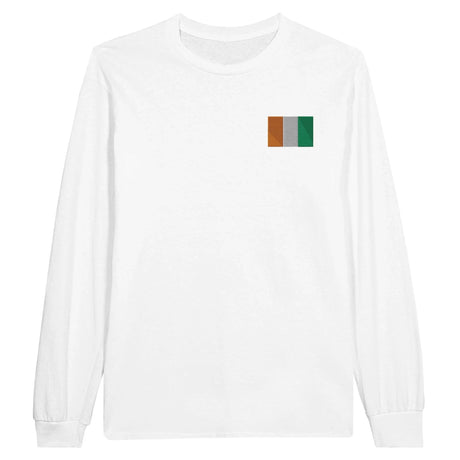 T-shirt manches longues côte d’ivoire coton broderie couleur
