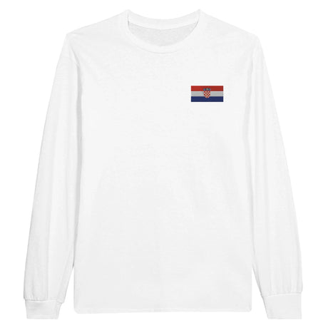 T-shirt manches longues croatie broderie couleur coton doux
