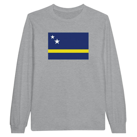 T-shirt manches longues curaçao couleur coton mélangé