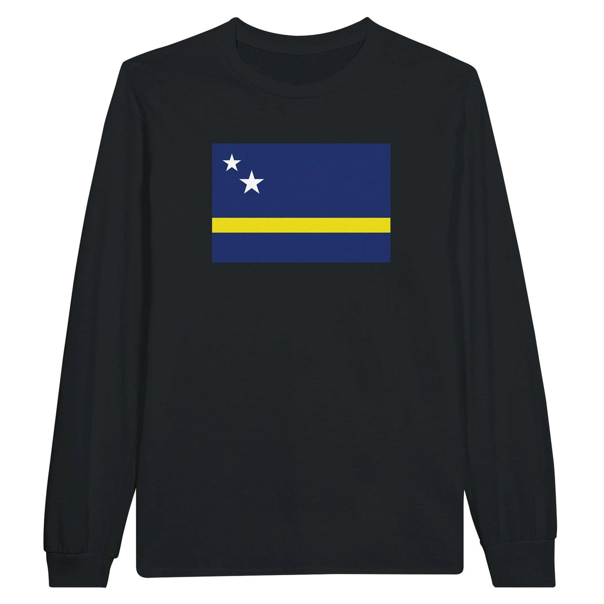 T-shirt manches longues curaçao couleur coton mélangé