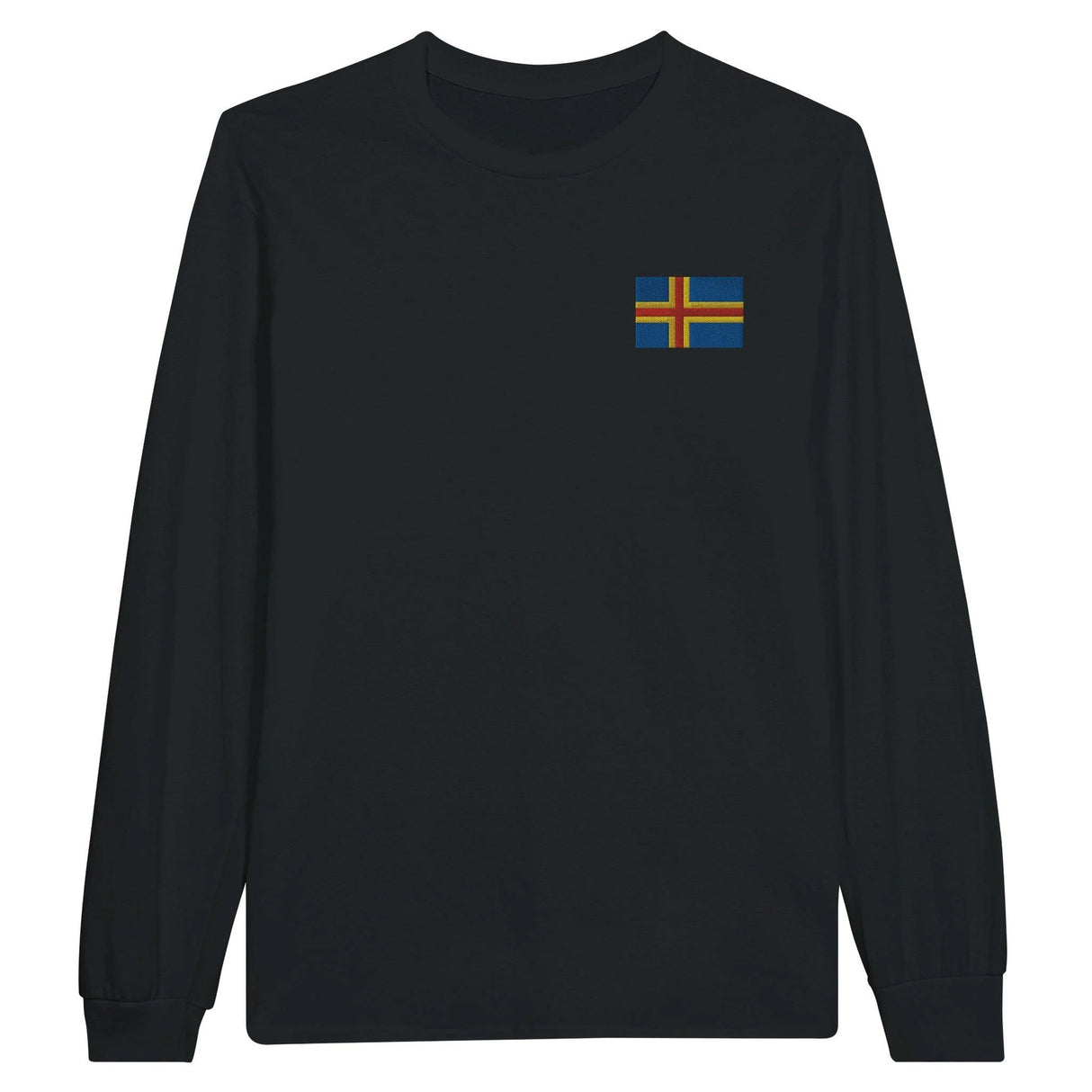 T-shirt manches longues drapeau åland broderie coton mélangé