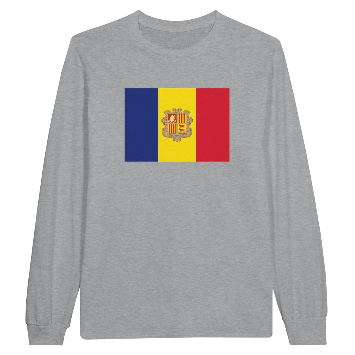 T-shirt manches longues drapeau andorre coton mélangé
