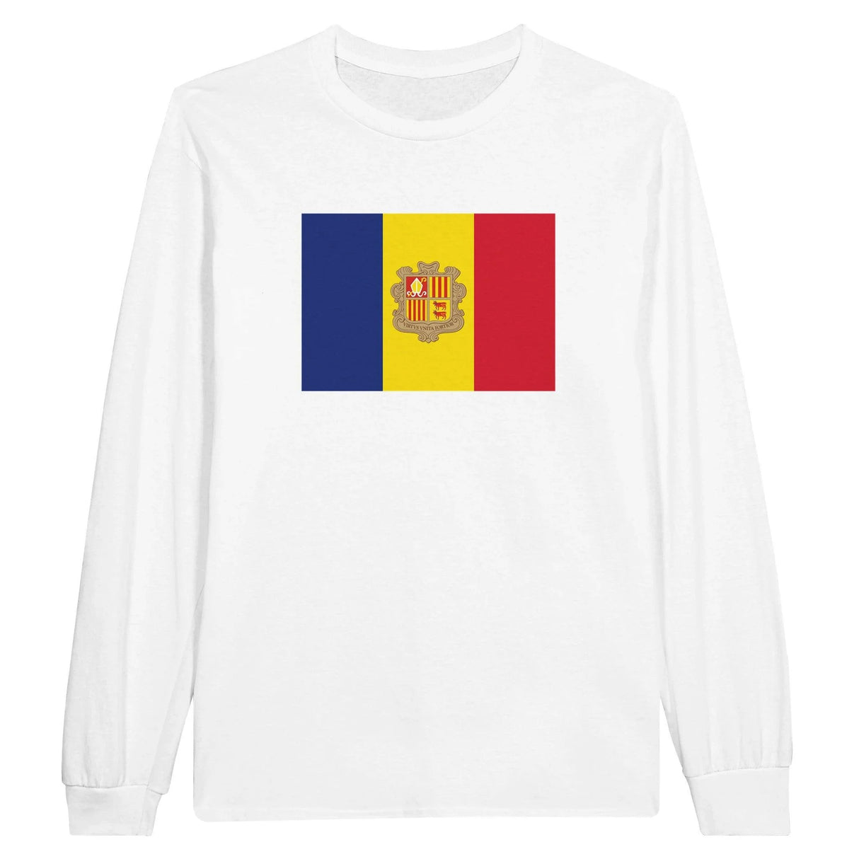 T-shirt manches longues drapeau andorre coton mélangé