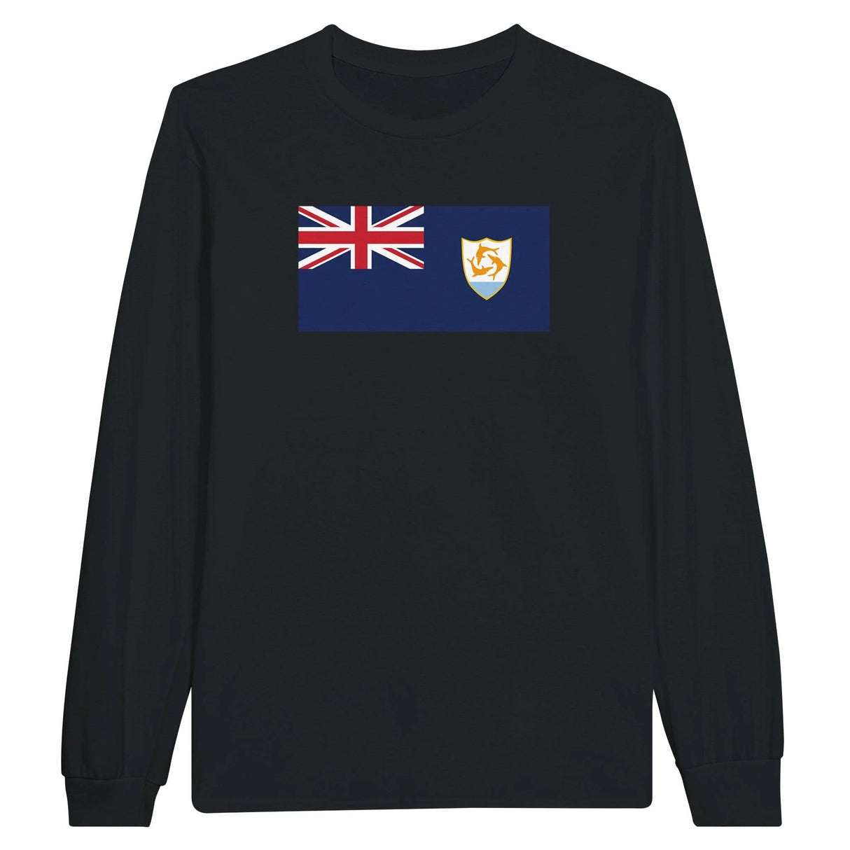 T shirt manches longues drapeau anguilla coton mélangé