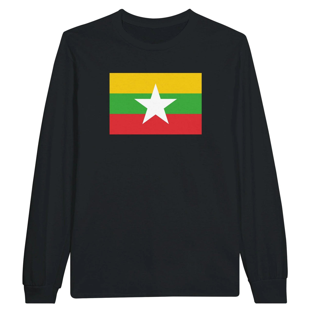 T-shirt manches longues drapeau birmanie coton mélangé