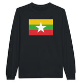 T-shirt manches longues drapeau birmanie coton mélangé
