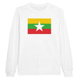 T-shirt manches longues drapeau birmanie coton mélangé