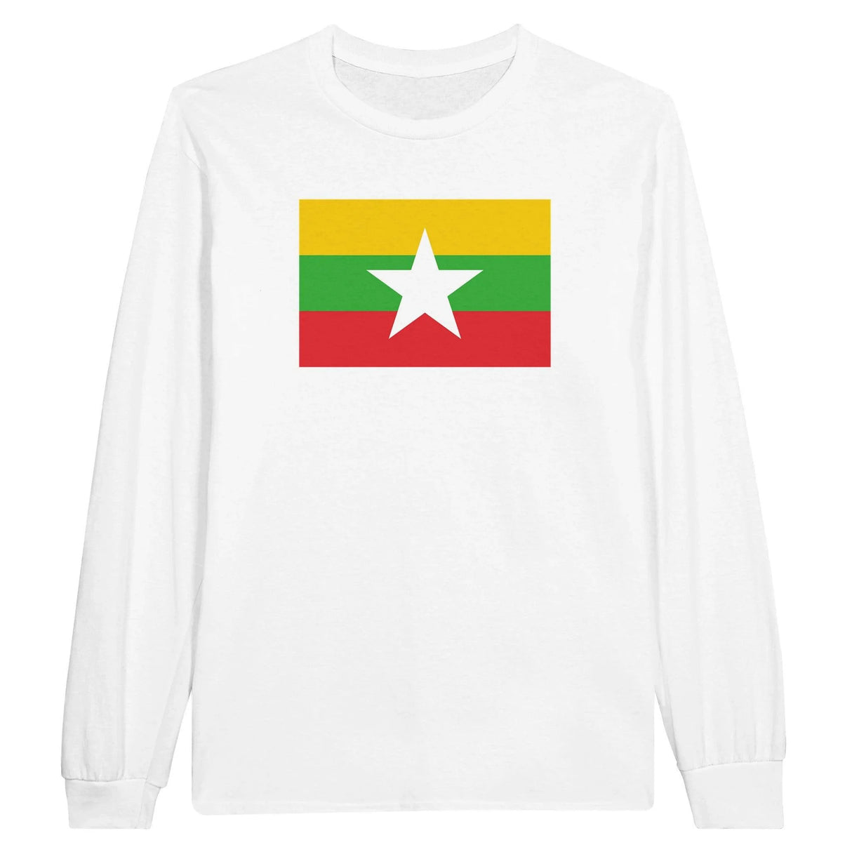 T-shirt manches longues drapeau birmanie coton mélangé